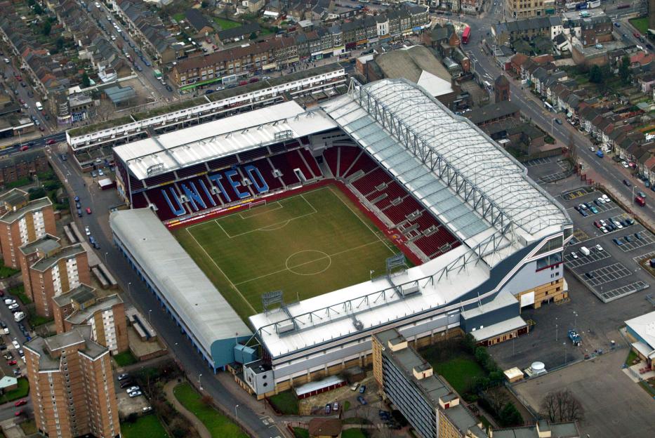 Aerial view of West Ham's Boleyn Ground.