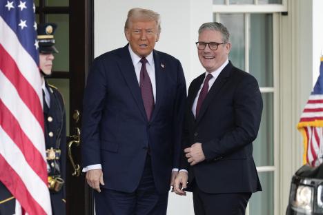 President Donald Trump and Britain's Prime Minister Keir Starmer at the White House.