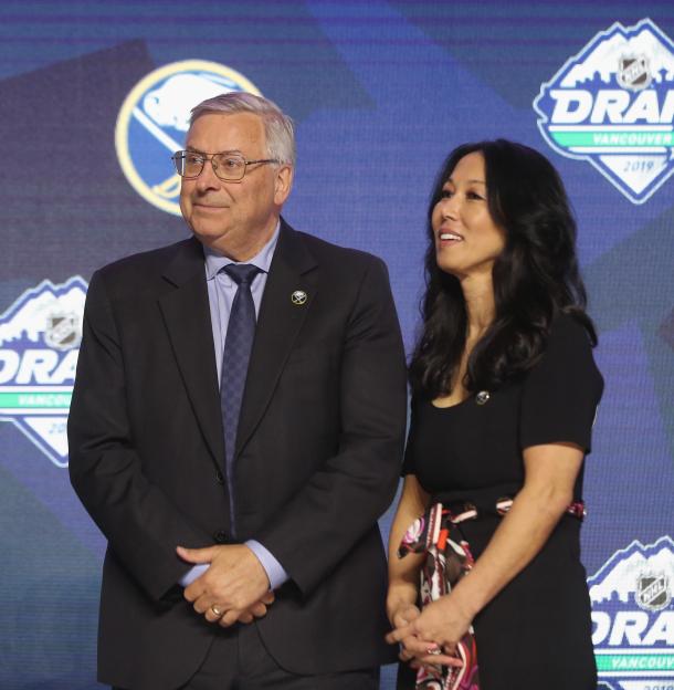 Terry and Kim Pegula of the Buffalo Sabres at the NHL Draft.