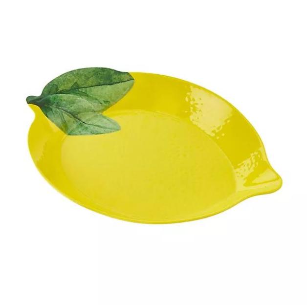 Lemon-shaped serving dish.