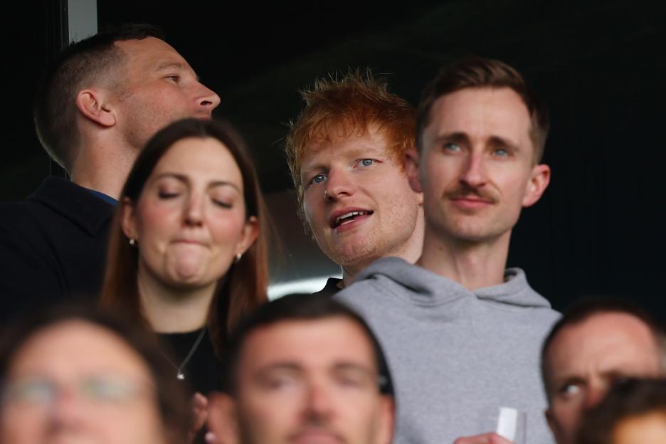 Ed Sheeran at a soccer match.