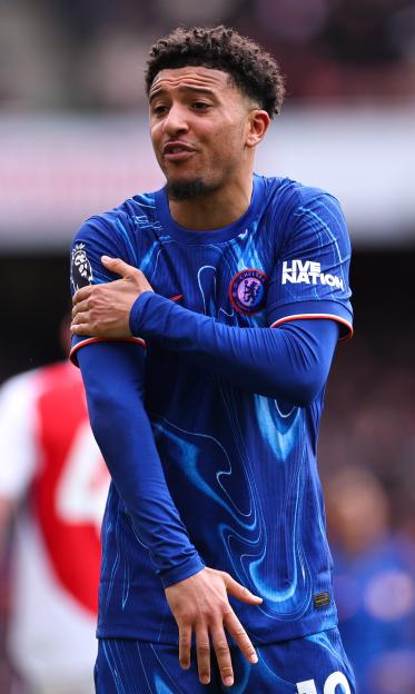 Jadon Sancho of Chelsea during a Premier League match.