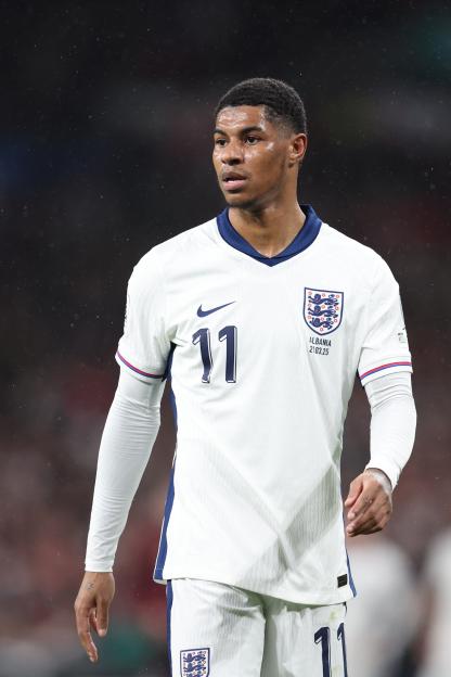 Marcus Rashford in England's jersey.