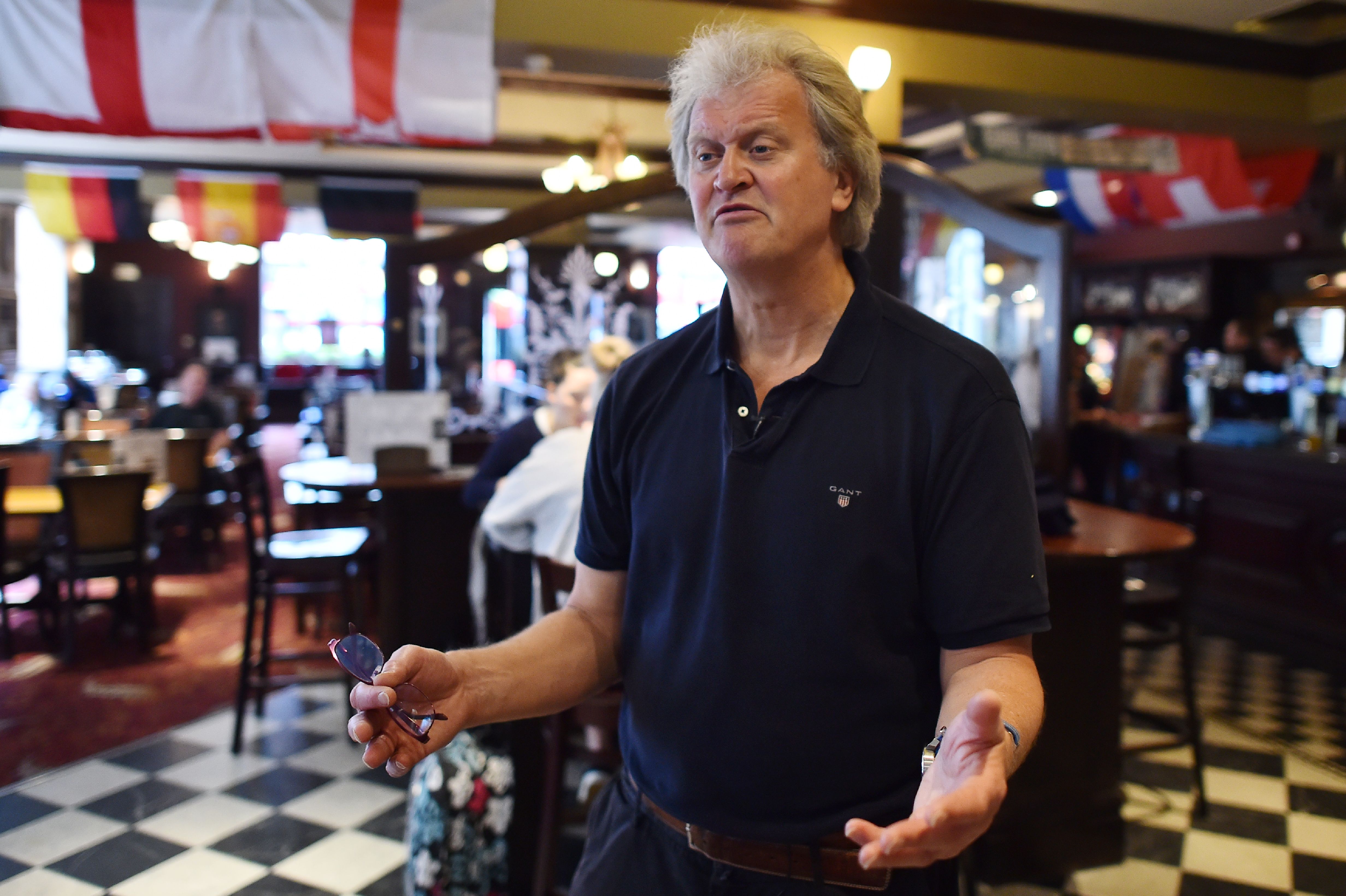 Tim Martin, chairman of Wetherspoon's pub chain, during an interview.