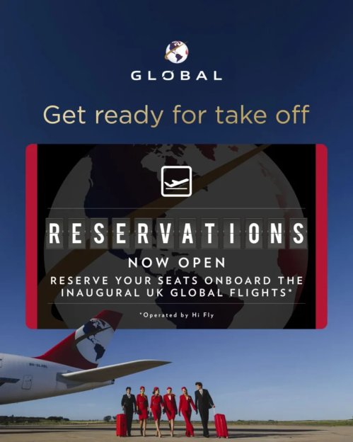 Global Airlines: New York flights reservations now open, May 2025.