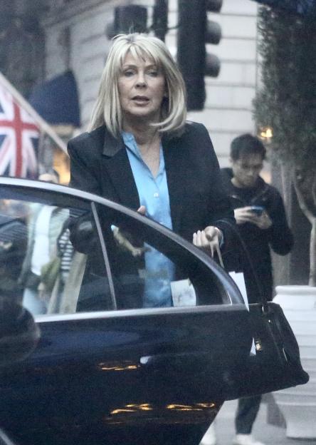 Ruth Langsford leaving a car after a birthday lunch.