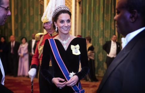Catherine, Duchess of Cambridge, at a Buckingham Palace reception.