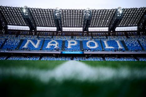 NAPLES, ITALY - MARCH 01: General view inside the stadium prior to the Serie A match between Napoli and Inter at Stadio Diego Armando Maradona on March 01, 2025 in Naples, Italy. (Photo by Mattia Ozbot - Inter/Inter via Getty Images)