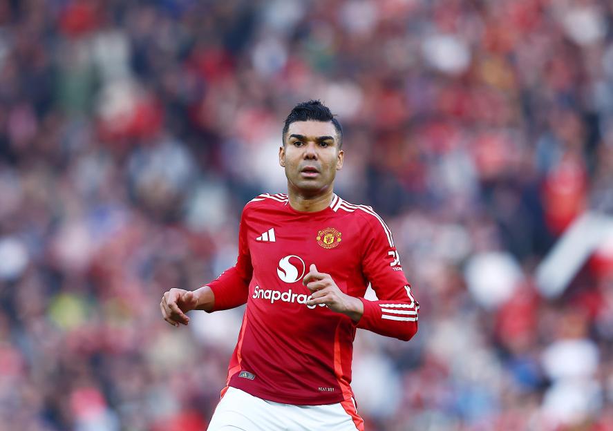 Casemiro of Manchester United playing football.