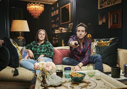 Nick's lounge from Celebrity Gogglebox.