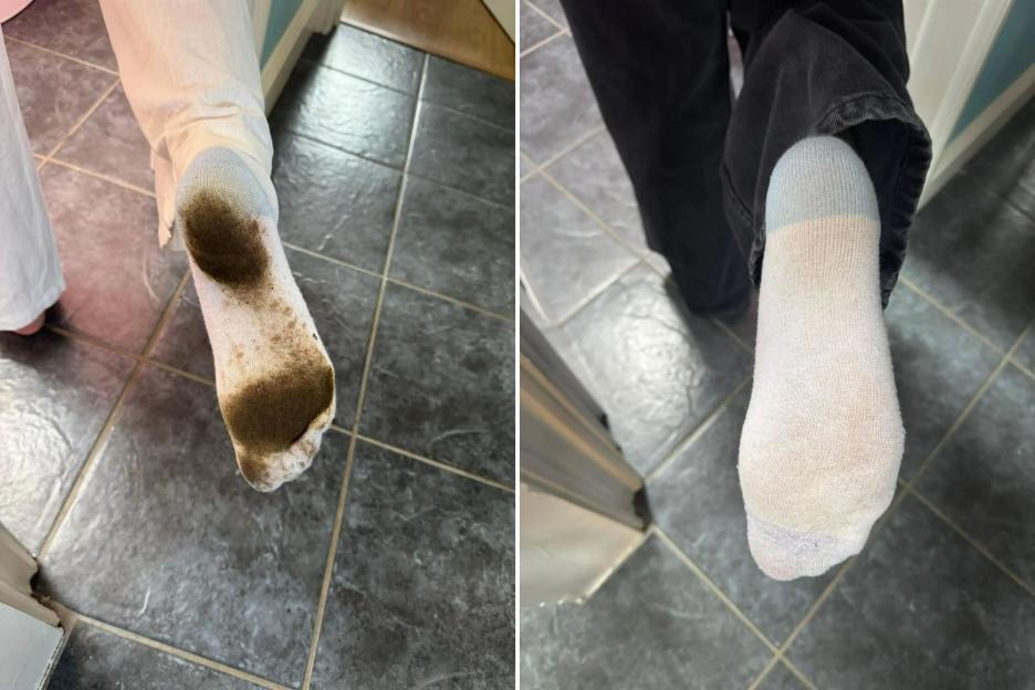 My white socks were covered in mud but a genius soap hack got them sparkling clean – I can’t believe it worked