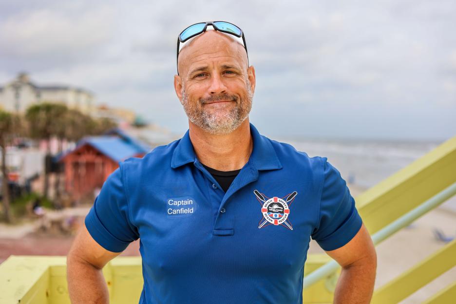 Portrait of Captain Canfield, Volusia County Beach Safety.