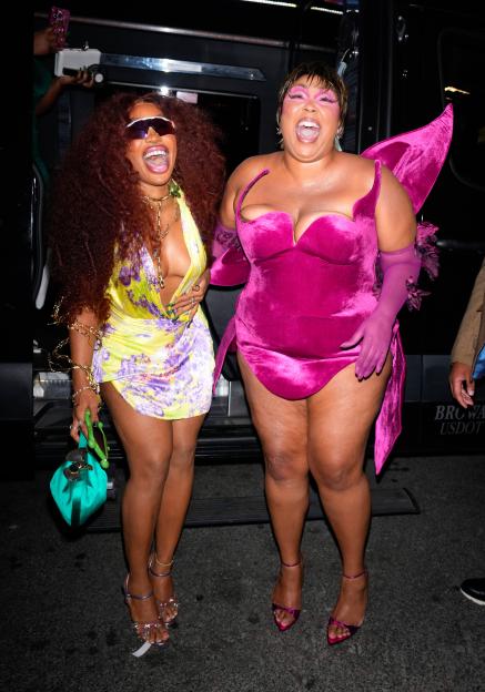 SZA and Lizzo at a Met Gala after-party.