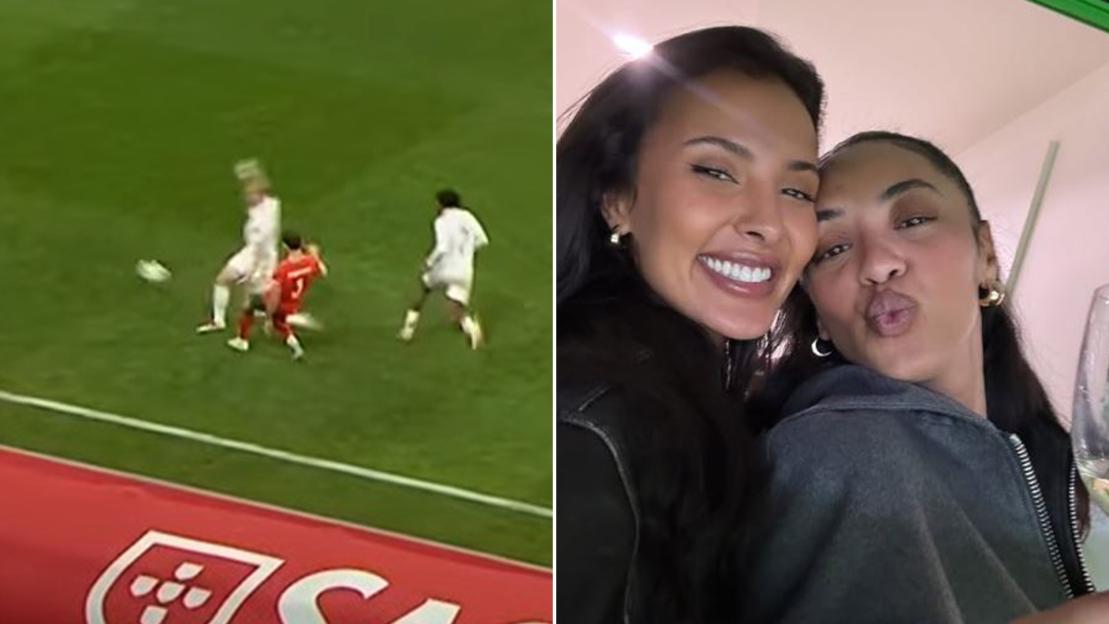 Maya Jama watches Ruben Dias in action for Portugal but new boyfriend will wish she wasn’t in stands after blunder