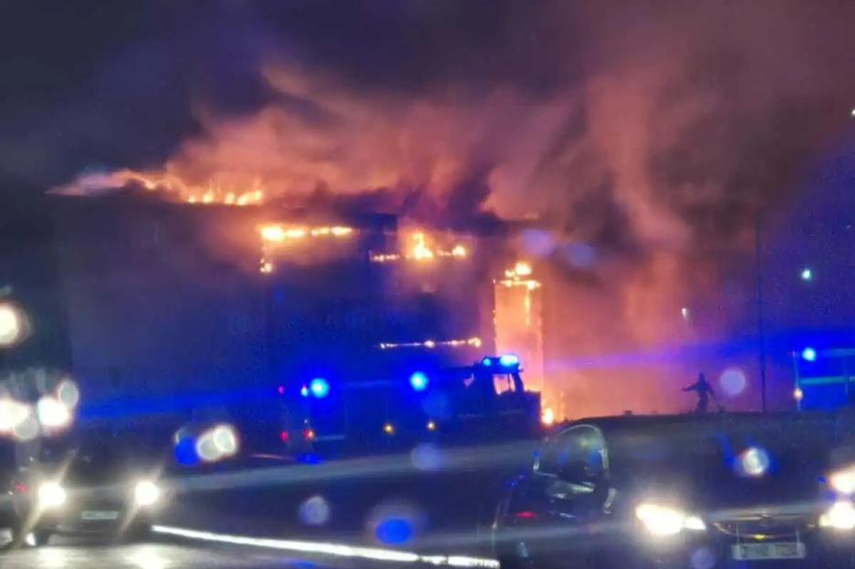 Shocking moment huge fire erupts at brand new Greggs store two days before grand opening – as cops probe ‘arson’