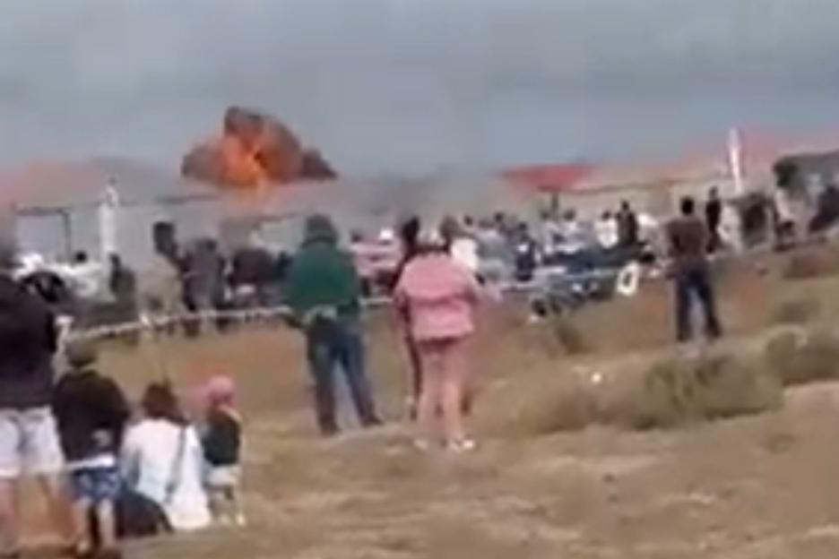 ‘Highly-skilled’ pilot killed in plane crash at air show in South Africa as footage reveals moment aircraft plummets