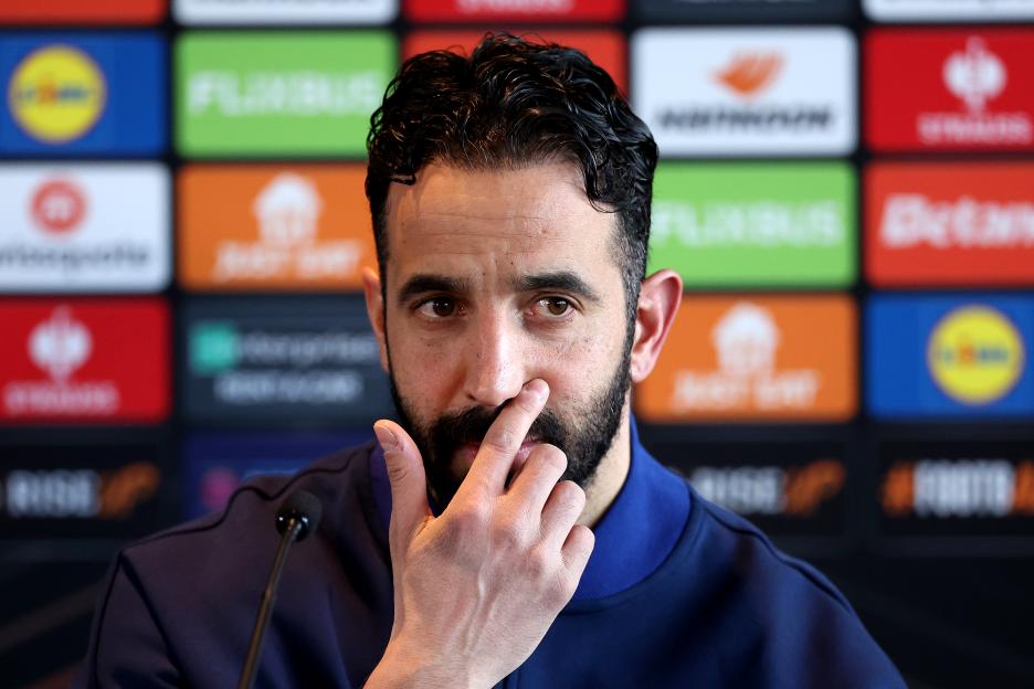 Ruben Amorim, Manchester United manager, at a press conference.