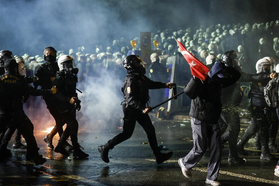 Watch Turkey riot cops hit protesters with tear gas as masses take to streets over arrest of Erdogan’s most feared rival