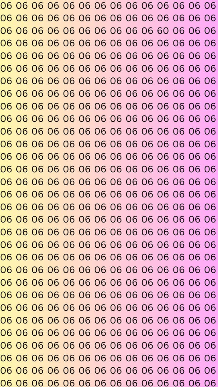 Illustration of a visual test: find the number 60 among many 06s.