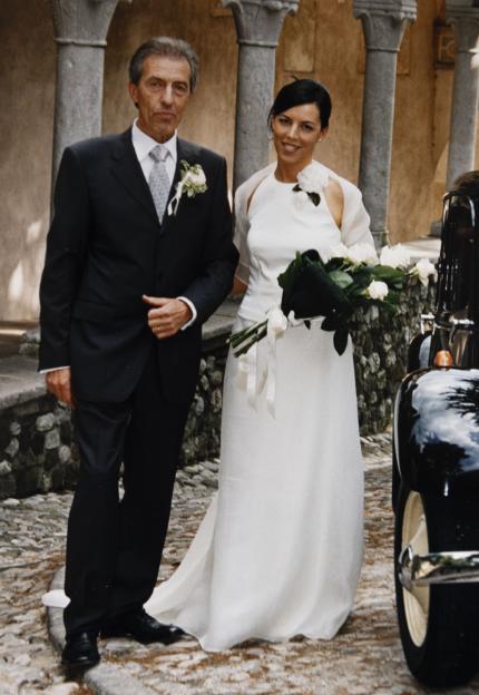 Wedding photo of a bride and groom.