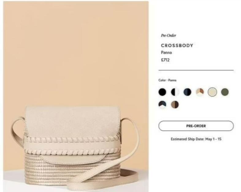 Beige crossbody bag, pre-order.