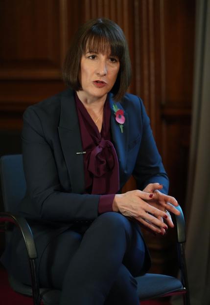 Chancellor Rachel Reeves in a navy suit.