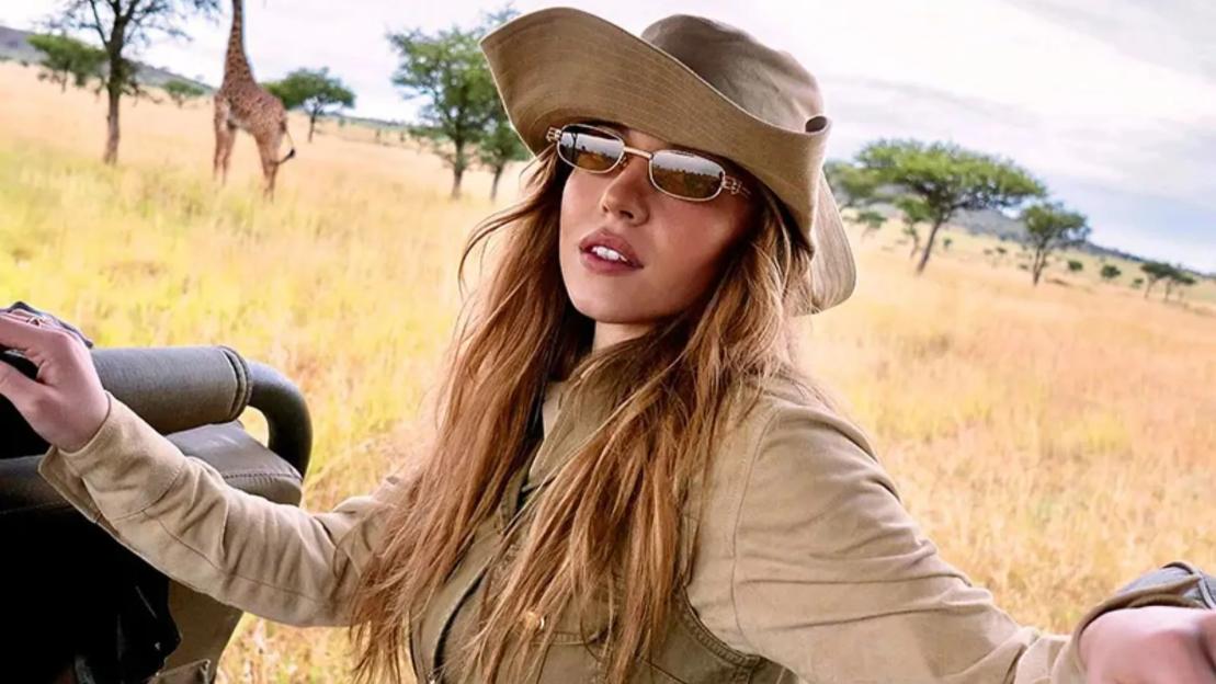 Sydney Sweeney shows her wild side as she poses for safari snaps in khaki gear