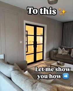 Lounge makeover before and after.