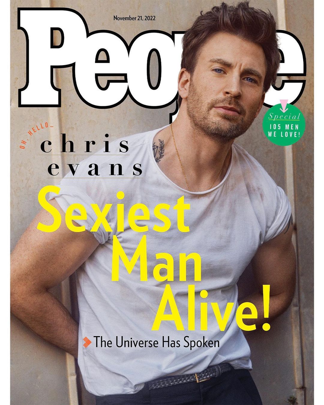 Chris Evans Is PEOPLE’s Sexiest Man Alive 2022