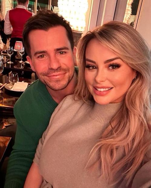 Rhian Sugden and Oliver Mellor in a restaurant.