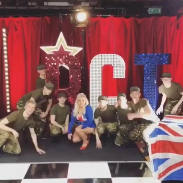 Chantel Bellew with dancers on Britain's Got Talent.