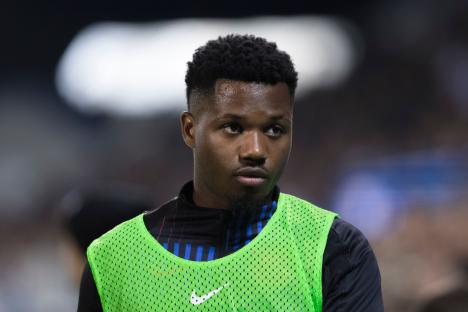 Ansu Fati of Barcelona during a La Liga match.