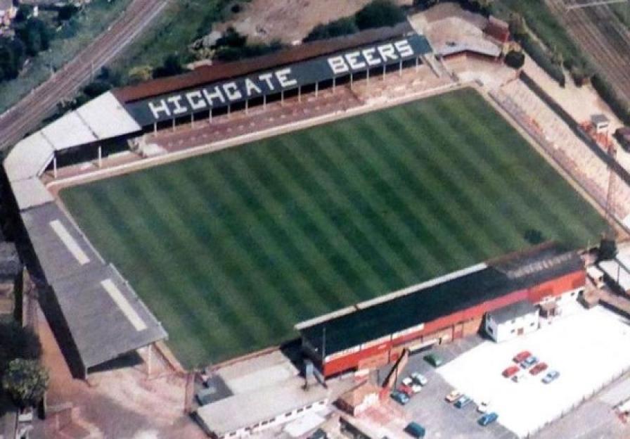 Aerial view of Fellows Park in Walsall.