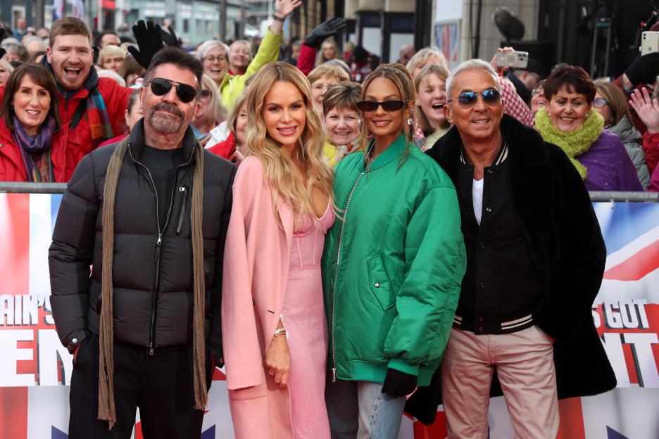 Photo of Simon Cowell, Amanda Holden, Alesha Dixon, and Bruno Tonioli at the Britain's Got Talent photocall.