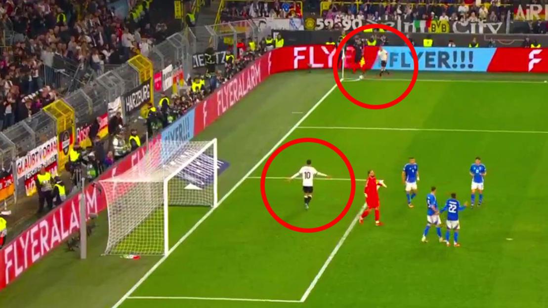 Jamal Musiala shows ‘500 IQ’ to score tap-in for Germany without opponents Italy noticing