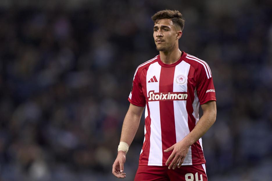 Charalampos Kostoulas of Olympiacos F.C. during a UEFA Europa League match.