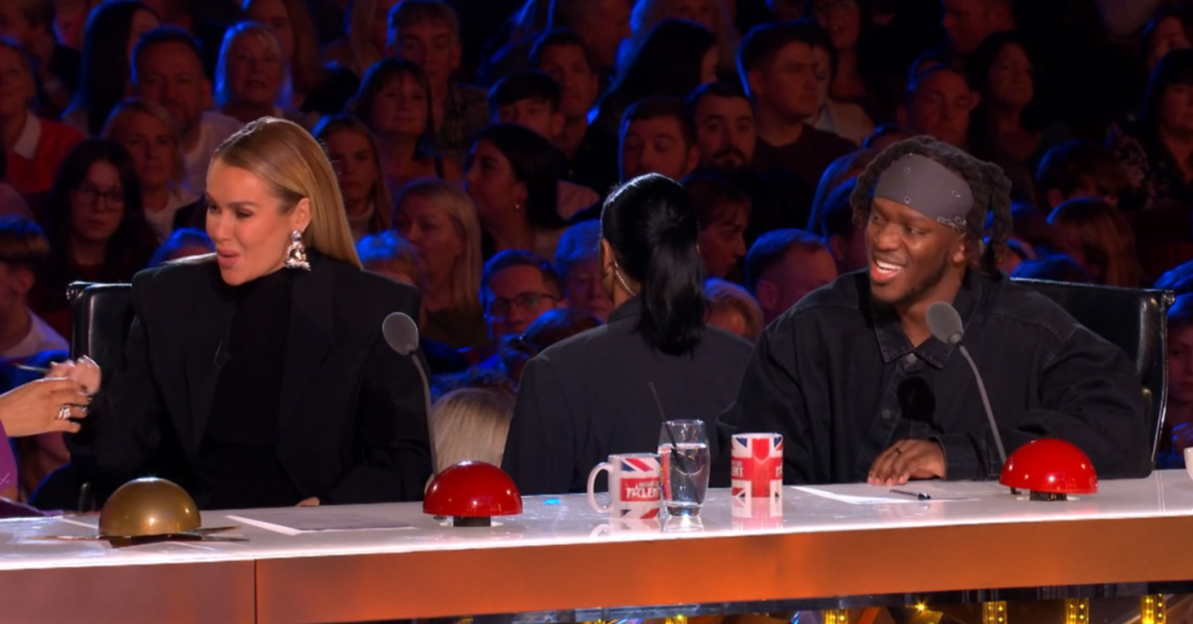 Screenshot of three judges at a talent show.