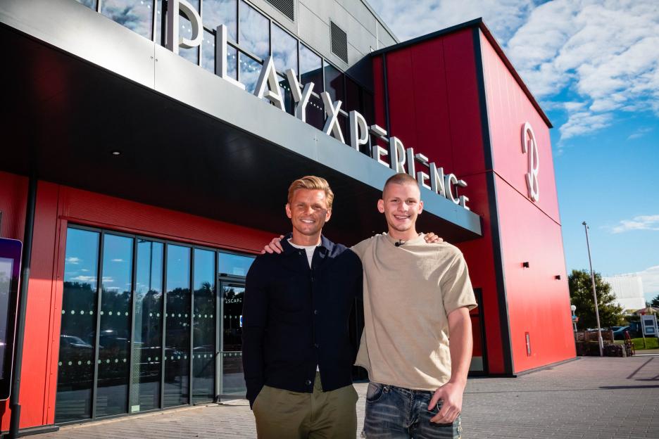 Jeff and Freddy Brazier at the new PLAYEXPERIENCE center at Butlins.