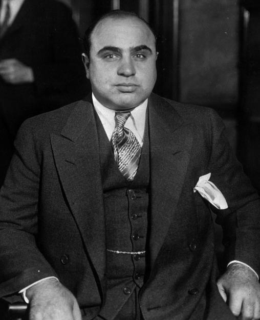 Black and white photo of Al Capone.