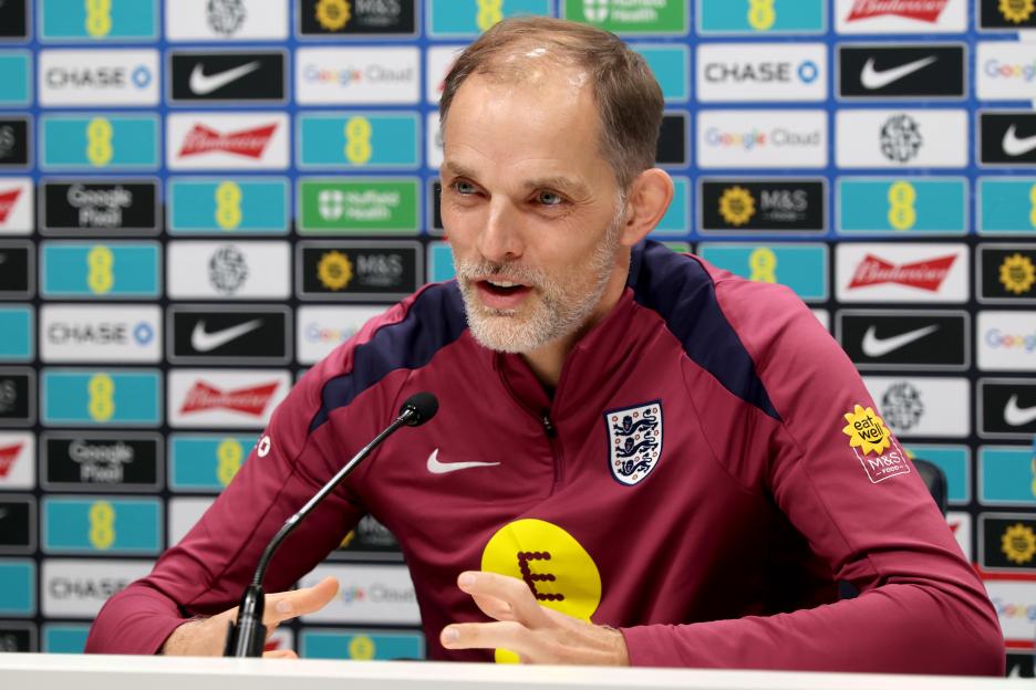 Thomas Tuchel, England's head coach, at a press conference.