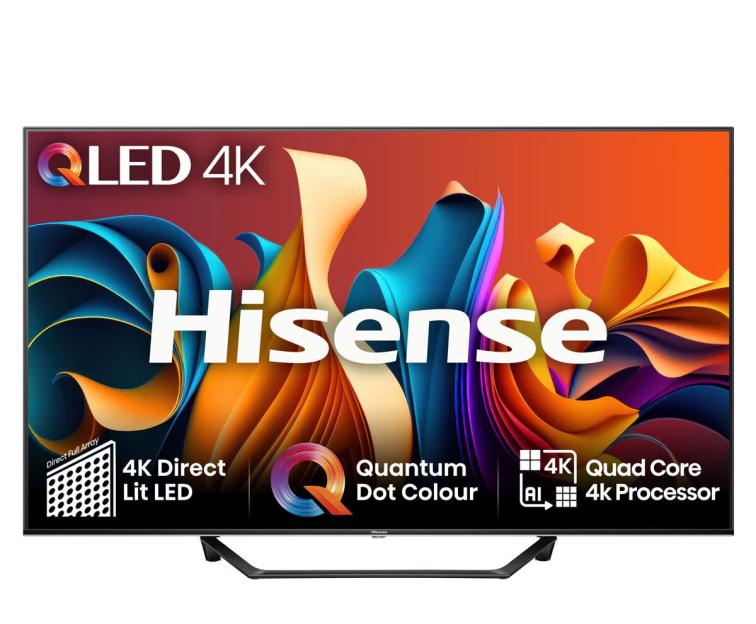 Hisense QLED 4K TV with Quantum Dot Colour and 4K processor.