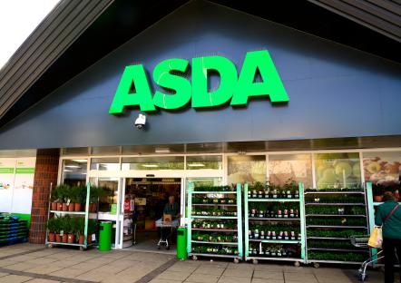 Asda supermarket exterior with green signage.