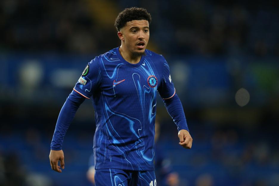 Jadon Sancho of Chelsea in a soccer match.