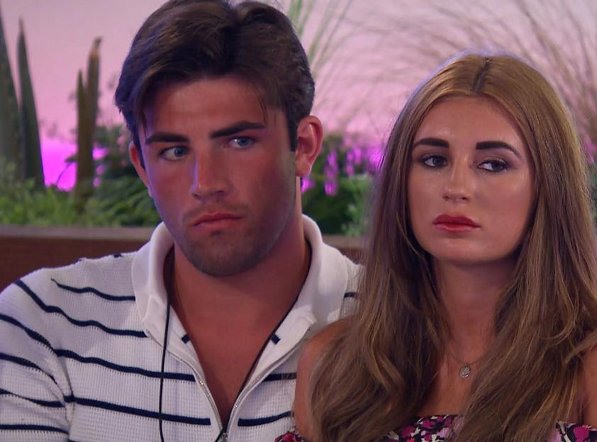 Jack Fincham and Dani Dyer on Love Island.