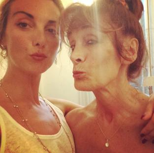 Selfie of a mother and daughter.