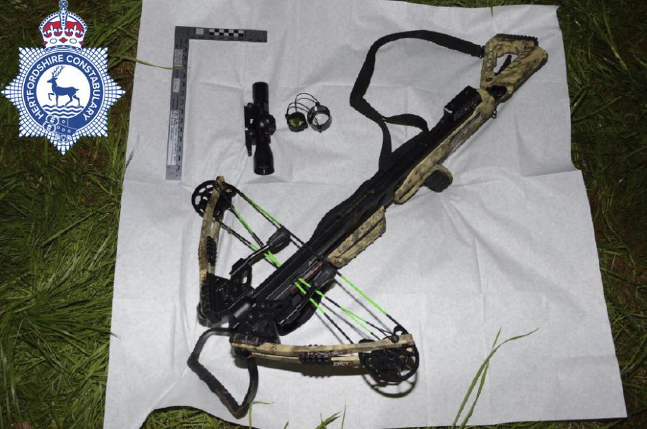 Crossbow and scope used in a murder.