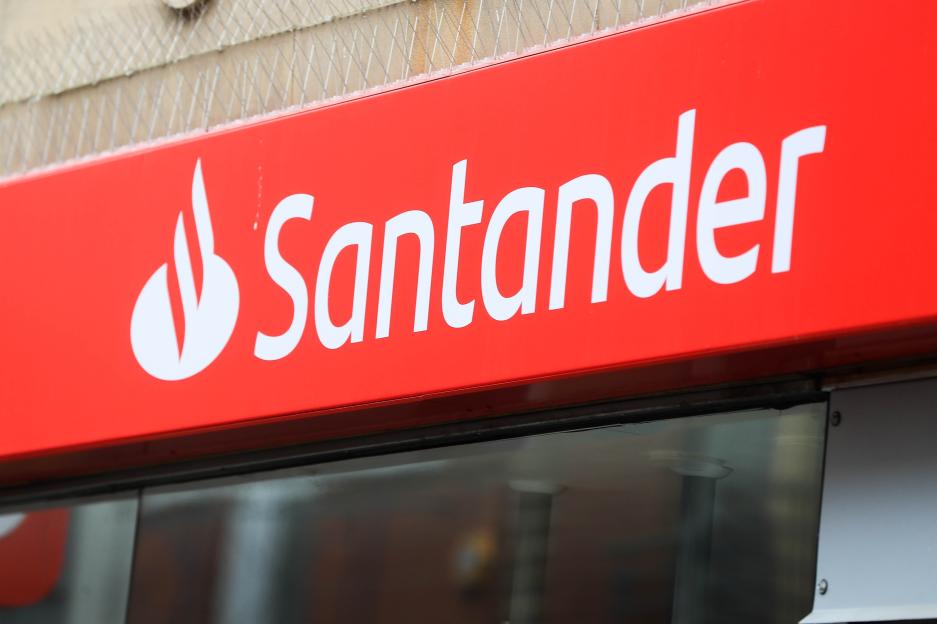 Santander bank sign.