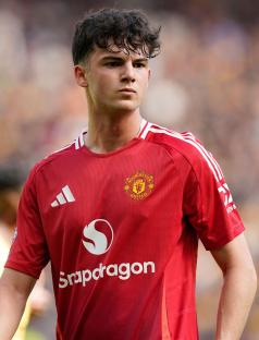 Tyler Fredricson of Manchester United in a red jersey.