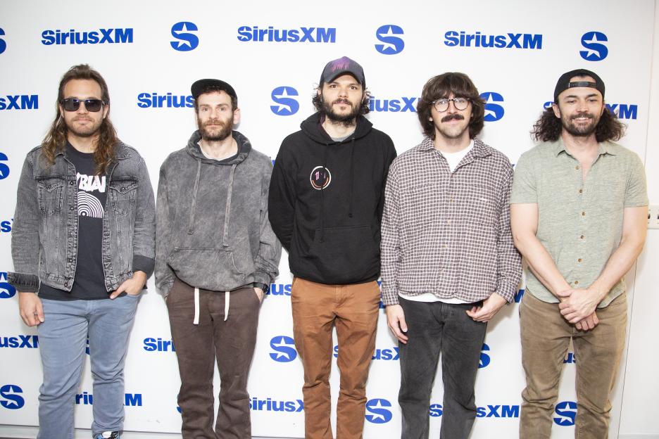 Goose band members visit SiriusXM Studios.