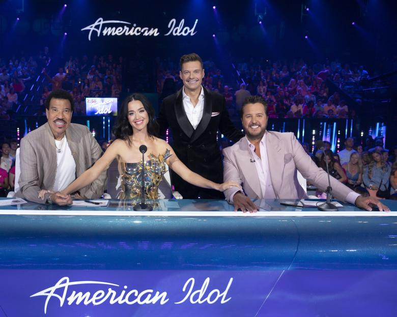 American Idol judges Lionel Richie, Katy Perry, Luke Bryan, and host Ryan Seacrest.